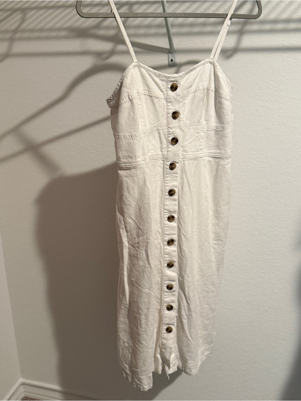 Universal Thread Cream Button-Front Midi Dress